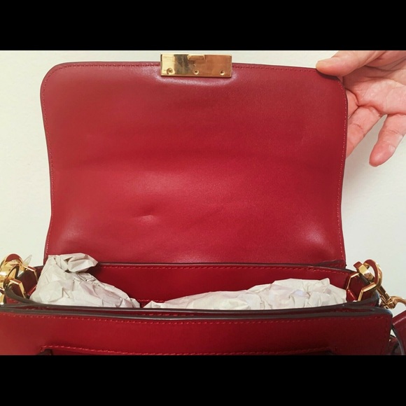 MICHAEL KORS Sloan Editor Large Red Burgundy Leather Shoulder Bag - Picture 3 of 7